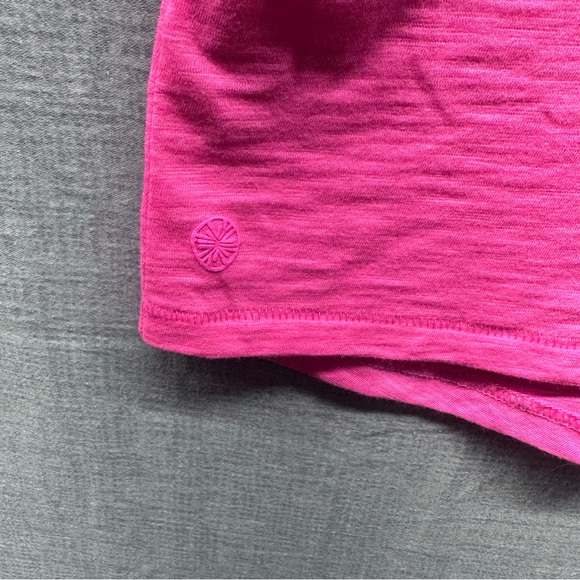 Lilly Pulitzer Etta V-Neck T-Shirt Top Pink Slub Cotton Short Sleeve Size Large - Picture 3 of 7